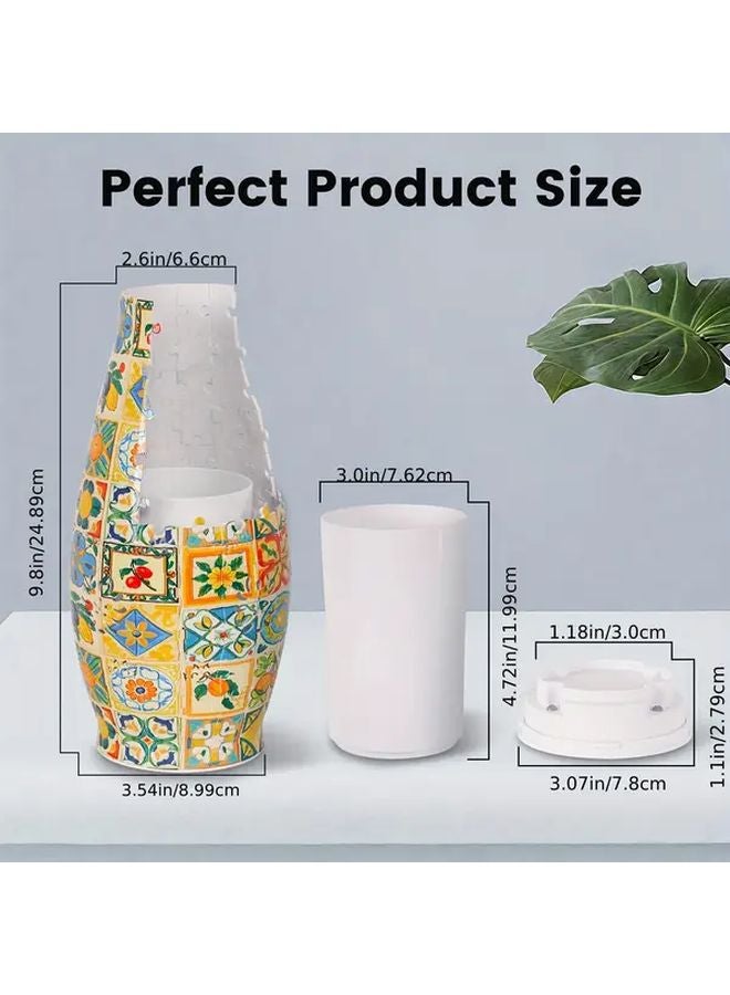 SH1718 Foger 152 Pcs 3D Flower Vase Puzzle Multicolor Challenging Home Office Decor Gift - Image 2